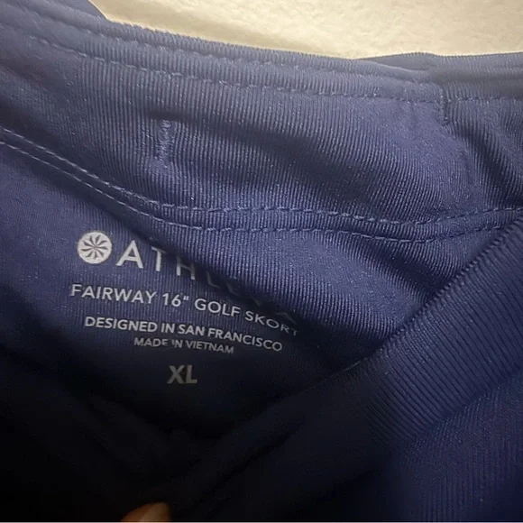 Athleta Women's 16" Fairway Golf Skort Skirt Navy Blue Tennis Athleisure XL - Picture 7 of 7